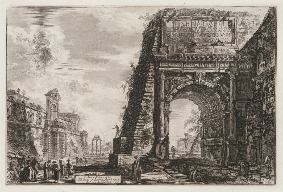 Views of Rome: The Arch or Titus by Giovanni Battista Piranesi, print, 1776