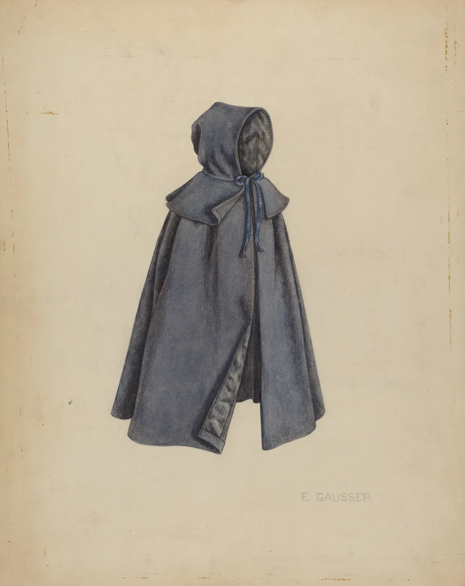 Shaker Doll's Cloak by Eleanor Gausser, index of american design, 1939