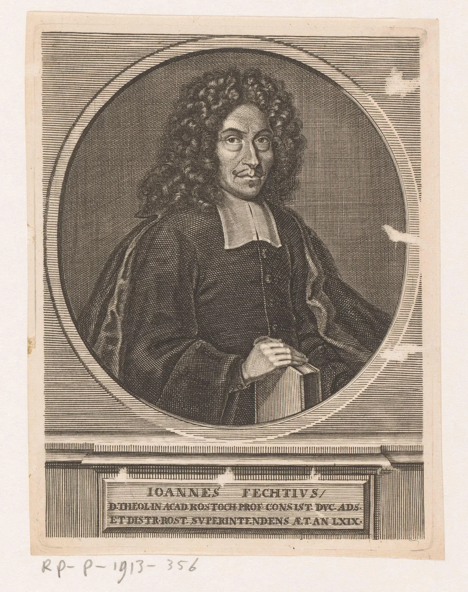 Portret van Johann Fecht by anonymous, print, 1705