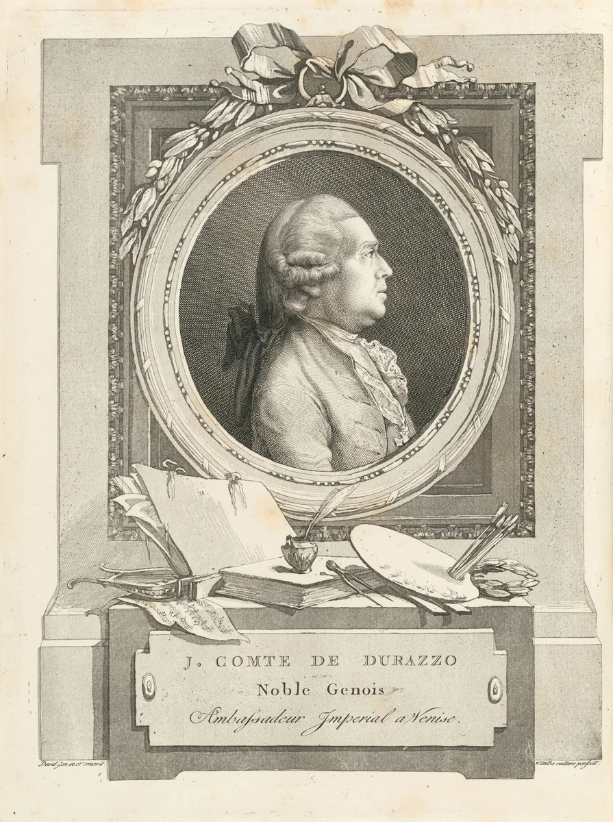 Portrait of Count Giacomo Durazzo by Giovanni David, print, 1779-1789