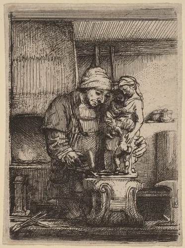 The Goldsmith by Rembrandt van Rijn, print, 1655