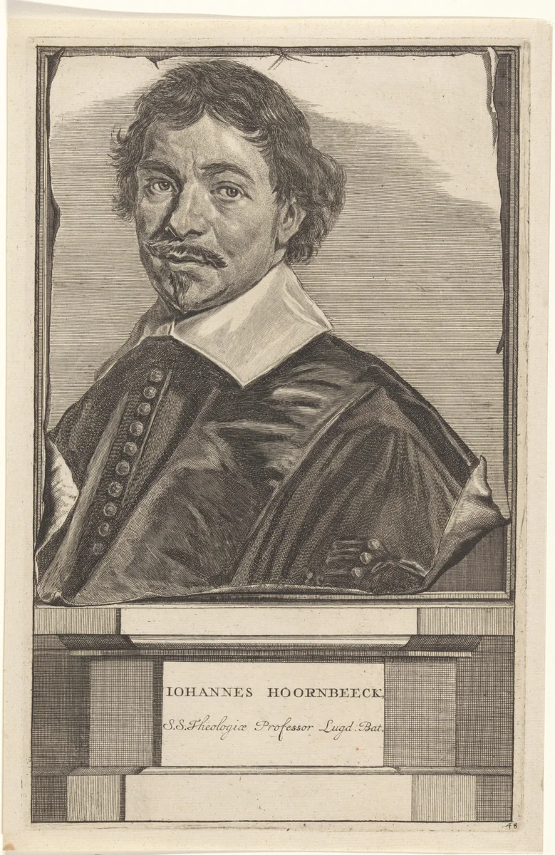 Portret van Johannes Hoornbeeck by Jonas Suyderhoef, print, 1651