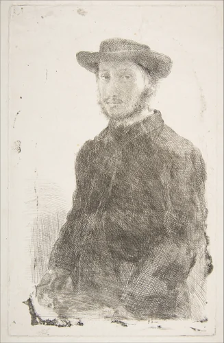Self-Portrait by Edgar Degas, print, 1857