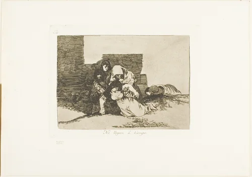 They Do Not Arrive in Time, plate 52 from The Disasters of War by Francisco José de Goya, print, 1812-1815