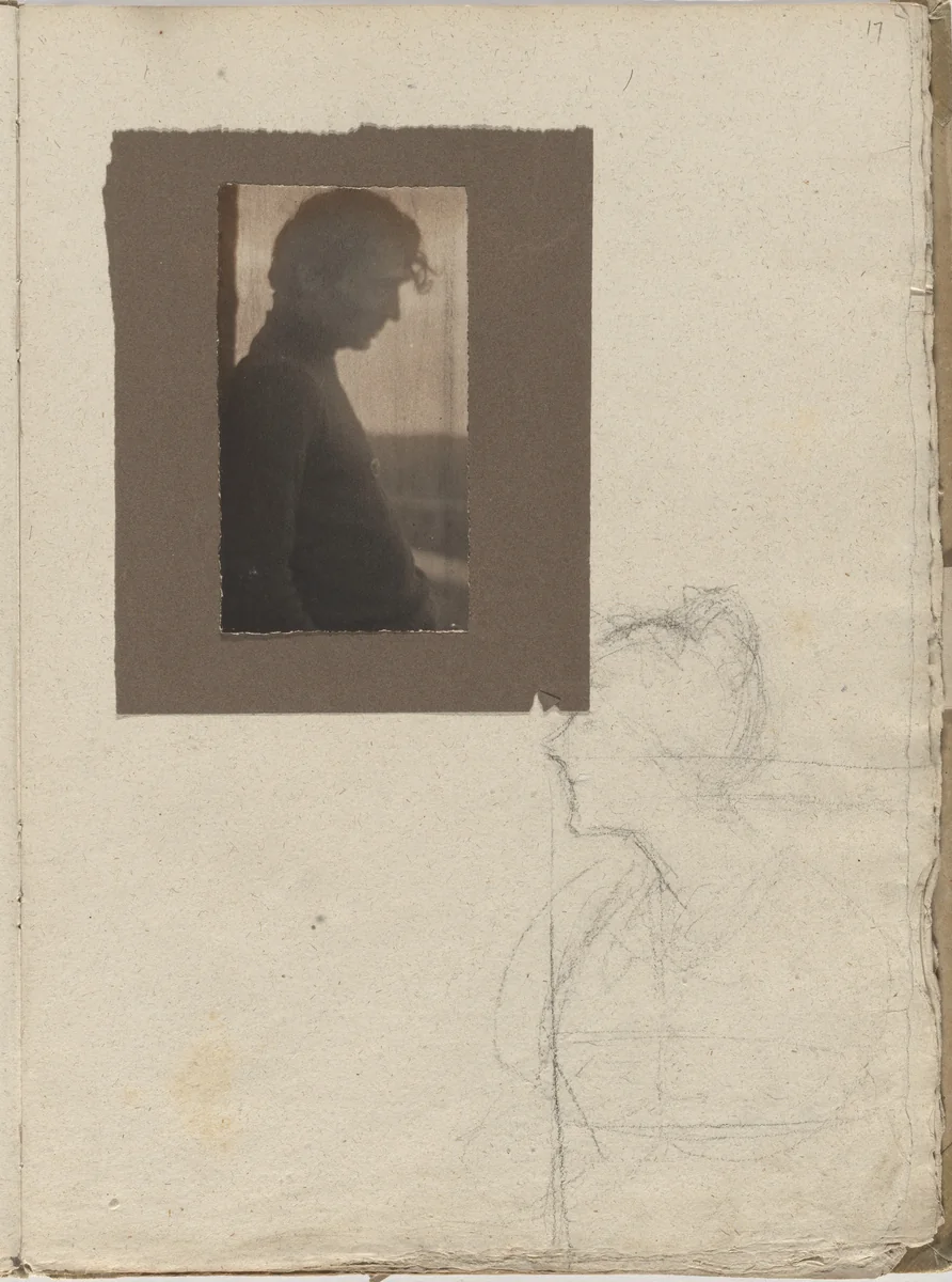 Portrait of Edward Steichen and sketch by Gertrude Käsebier, photograph, 1901