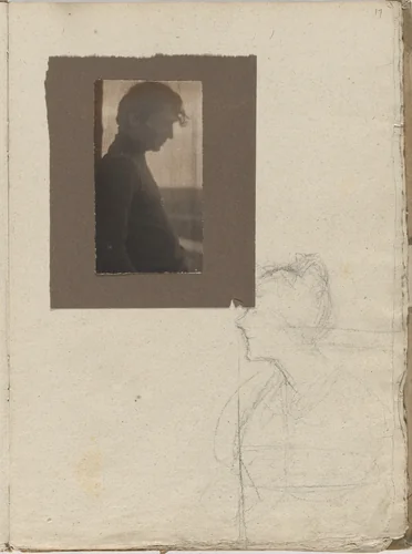 Portrait of Edward Steichen and sketch by Gertrude Käsebier, photograph, 1901