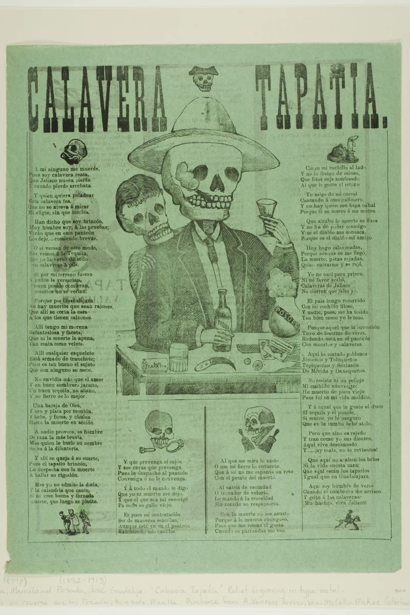 Calavera Tapatia by Manuel Manilla
José Guadalupe Posada, print, 1850-1900