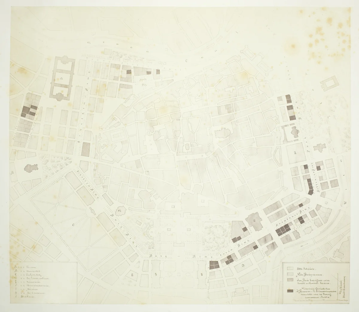 Plan der innern Stadt Wien mit dem Gebiete der Stadt-Erweiterung by Artist Unknown, photograph, 1860-1869