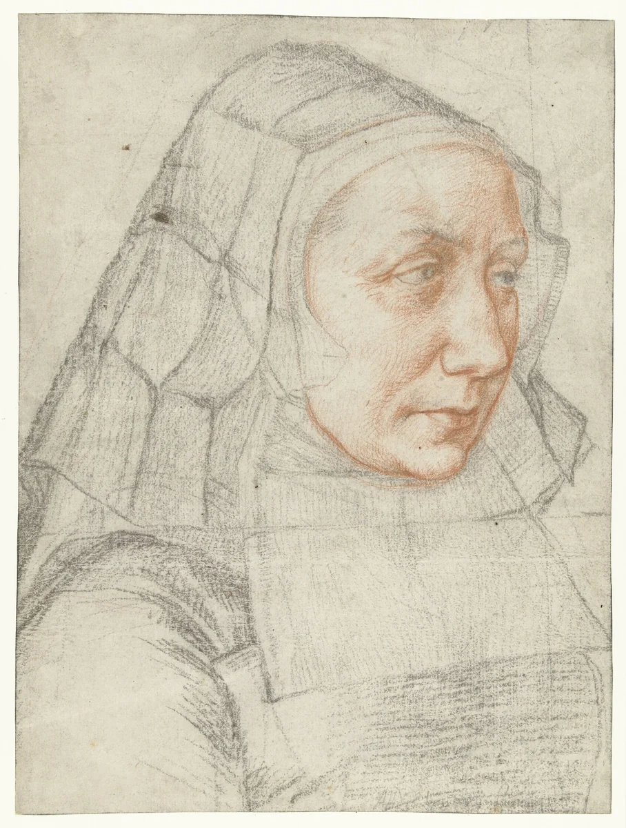 Portret van Elburga van Boetzelaer (?) by Wouter Pietersz I Crabeth, drawing, 1561-1568