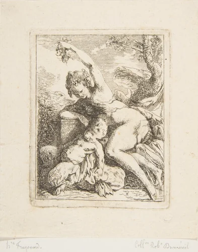 Bacchante et jeune satyre by Jean Honoré Fragonard, print, 1745-1806
