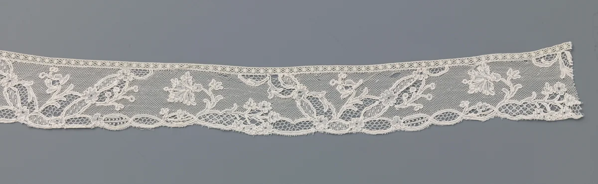 Strook kloskant met anjer tussen v-vormige velden by anonymous, other, 1780