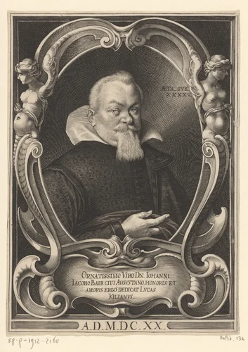 Portret van Hans Jacob Bair op 45-jarige leeftijd by Lucas Kilian, print, 1602