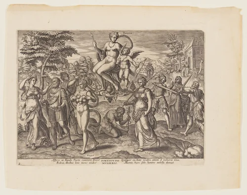 The Power of Woman [3 Esdras 4:18-19, 22-23, 29-32], from The Four Strongest Powers by Philips Galle, print, 1574