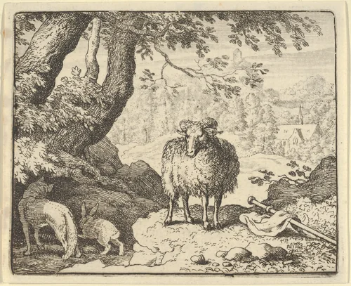 Renard Convinces the Rabbit to Enter His Burrow and Kills Him from Hendrick van Alcmar's Renard The Fox by Allart van Everdingen, print, 1650-1675