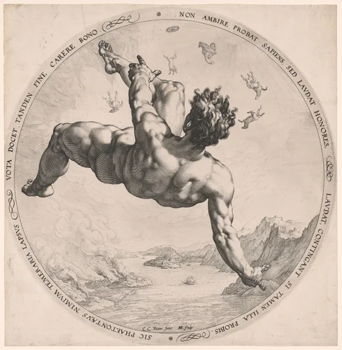 Phaeton, from The Four Disgracers by Hendrick Goltzius, print, 1588