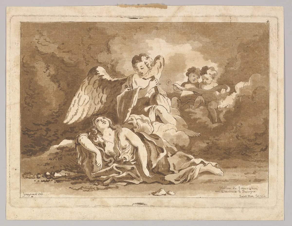 Fragments choisis dans les Peintures et les Tableaux les plus interessants des Palais et des Eglises d'Italie by Jean Claude Richard, print, 1740-1791
