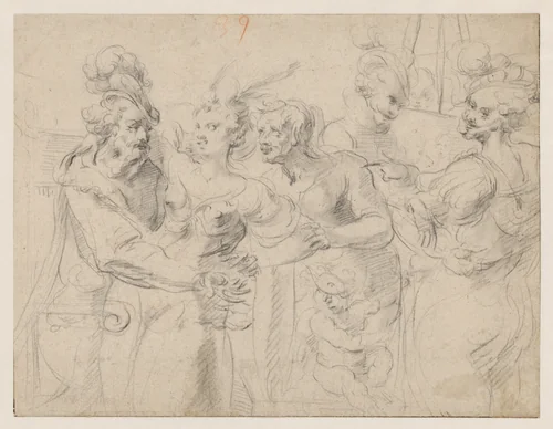 The Procuress by Georges Lallemand, drawing, 1620