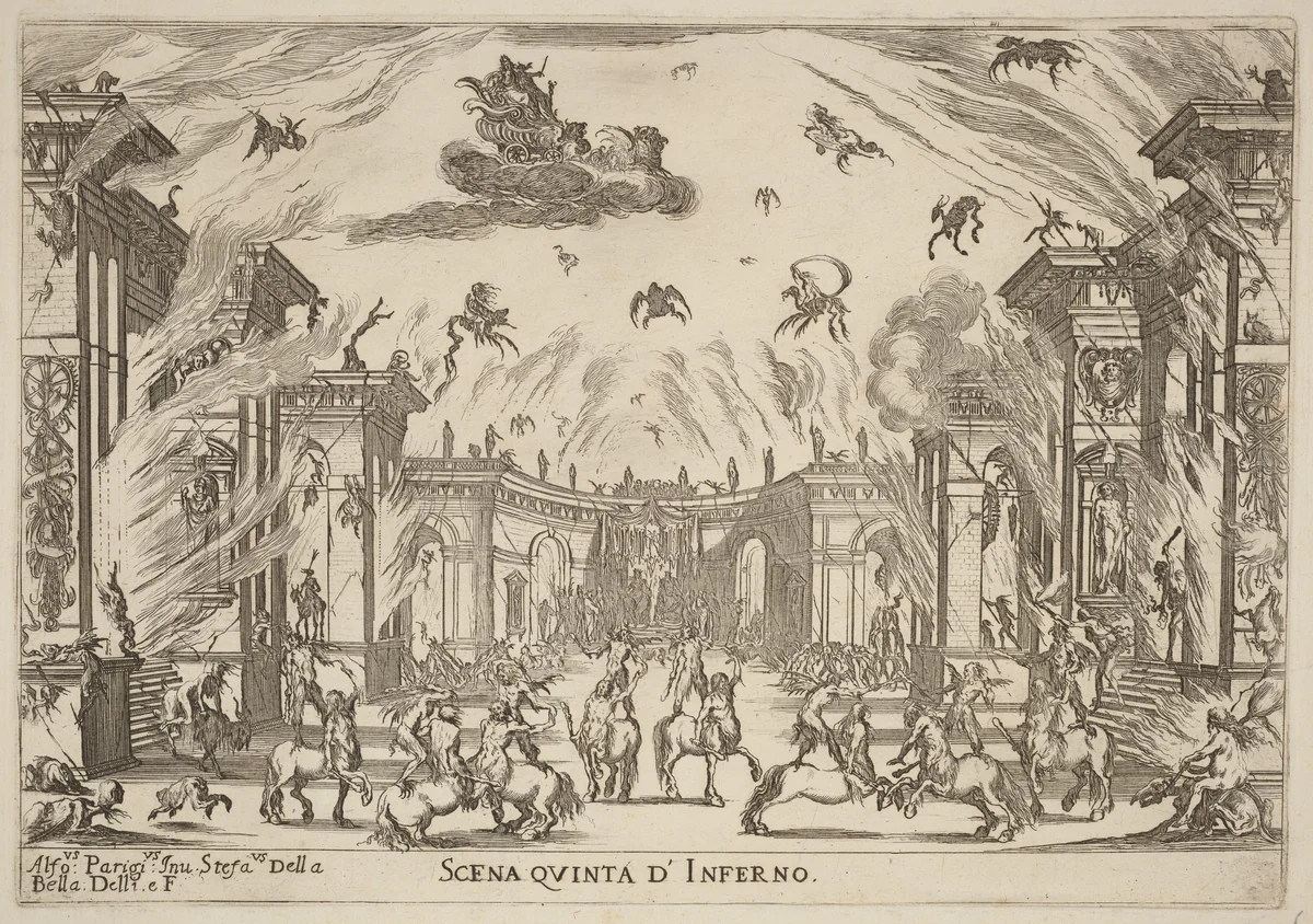 Scena Quinta di'Inferno by Stefano della Bella, print, 1637
