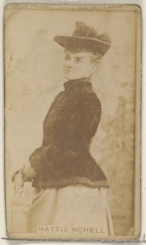 Hattie Schell, from the Actors and Actresses series (N45, Type 8) for Virginia Brights Cigarettes by Allen & Ginter, photograph, 1885-1891