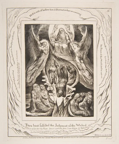 The Fall of Satan by William Blake, print, 1825-1826