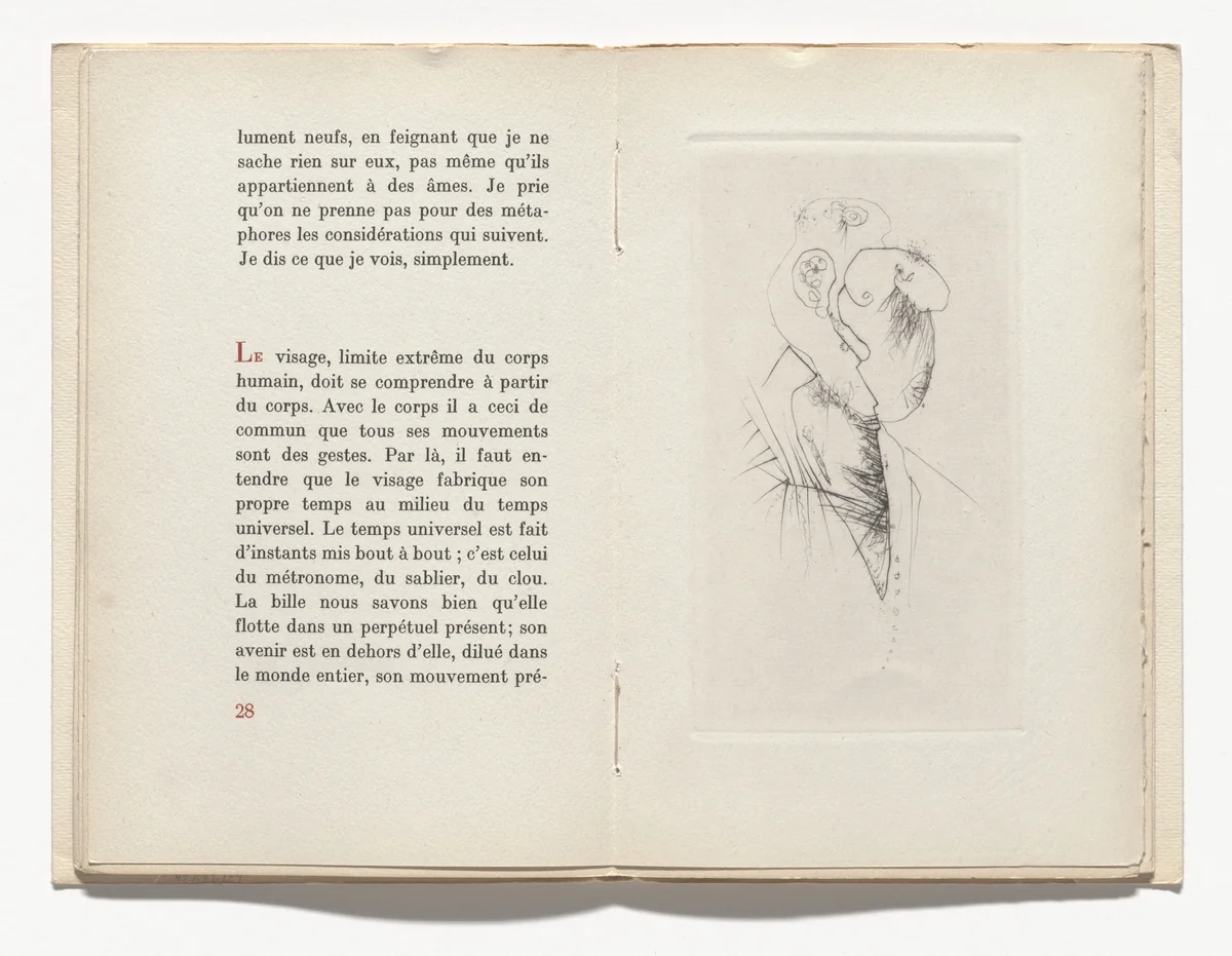 Visage II (plate, page 29) from Visages by Wols, illustrated book, 1948