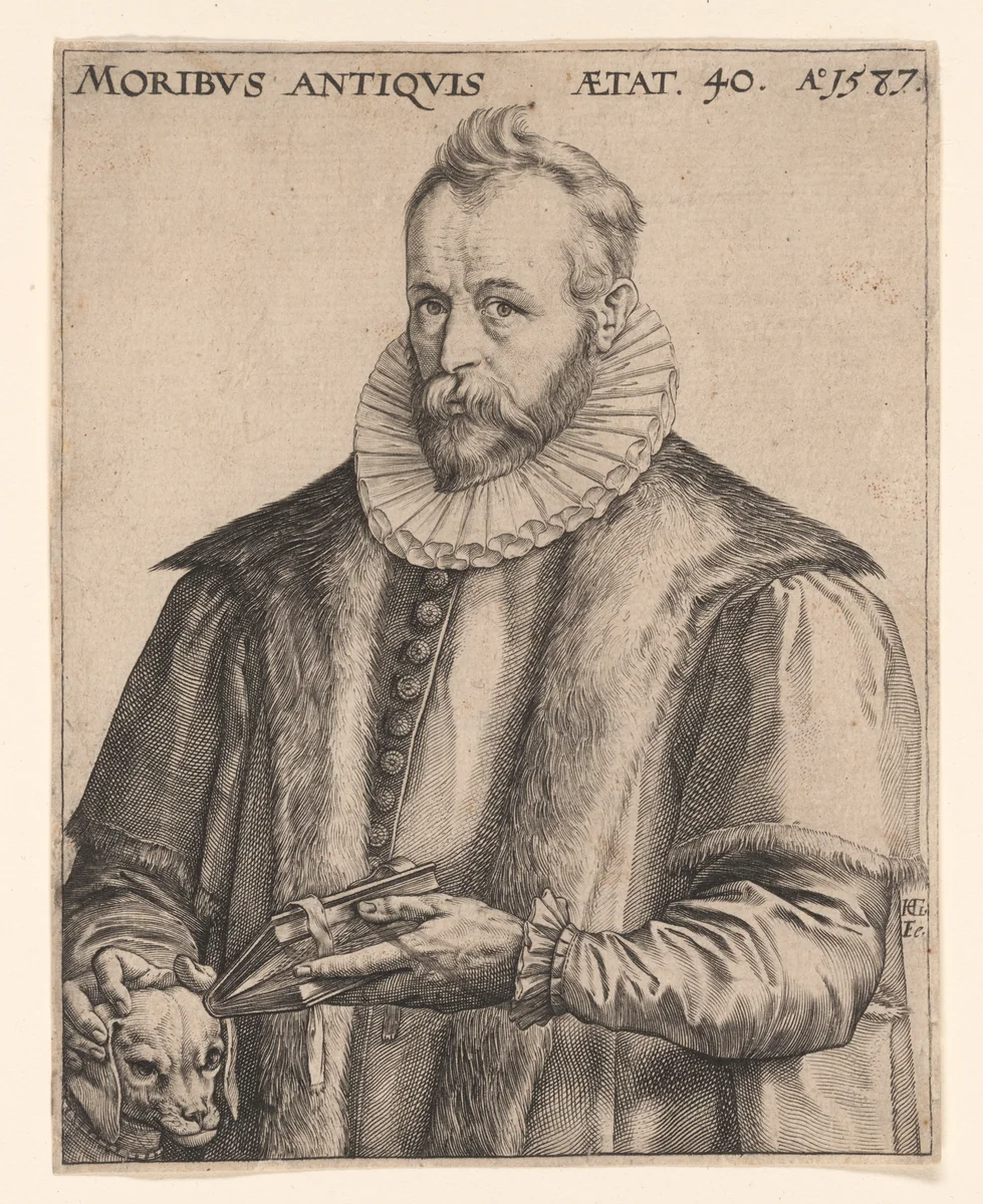 Justus Lipsius by Hendrick Goltzius, print, 1587