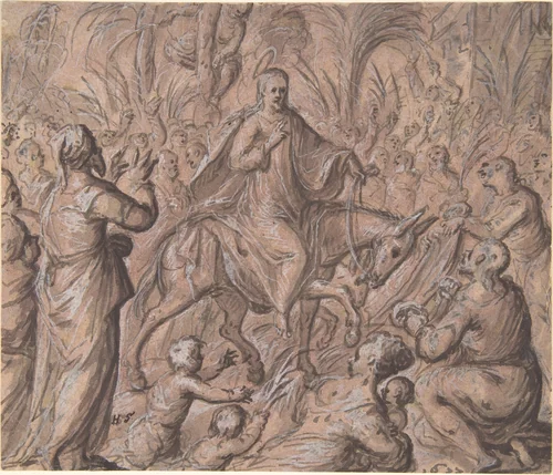 Christ's Entry into Jerusalem by Hans Stutte, drawing, 1611