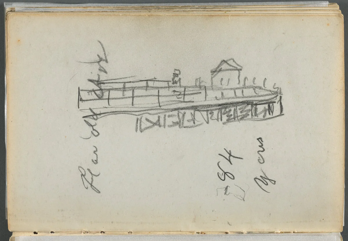 Sketchbook, The Dells, N° 127, page 186: Dock by Maurice Prendergast, book, 1919-1921