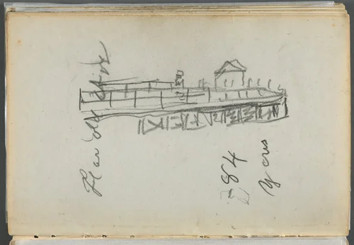 Sketchbook, The Dells, N° 127, page 186: Dock by Maurice Prendergast, book, 1919-1921
