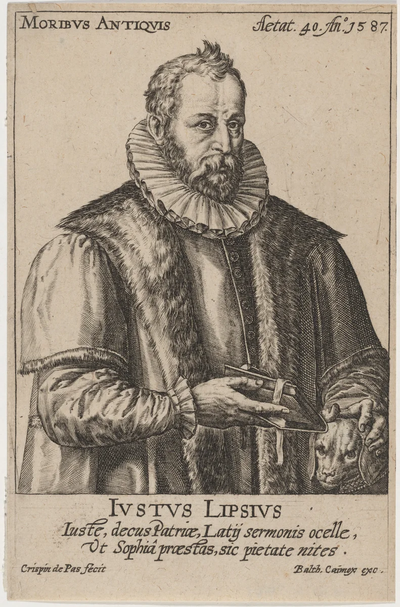 Justus Lipsius by Crispijn van de Passe I, print, 1587