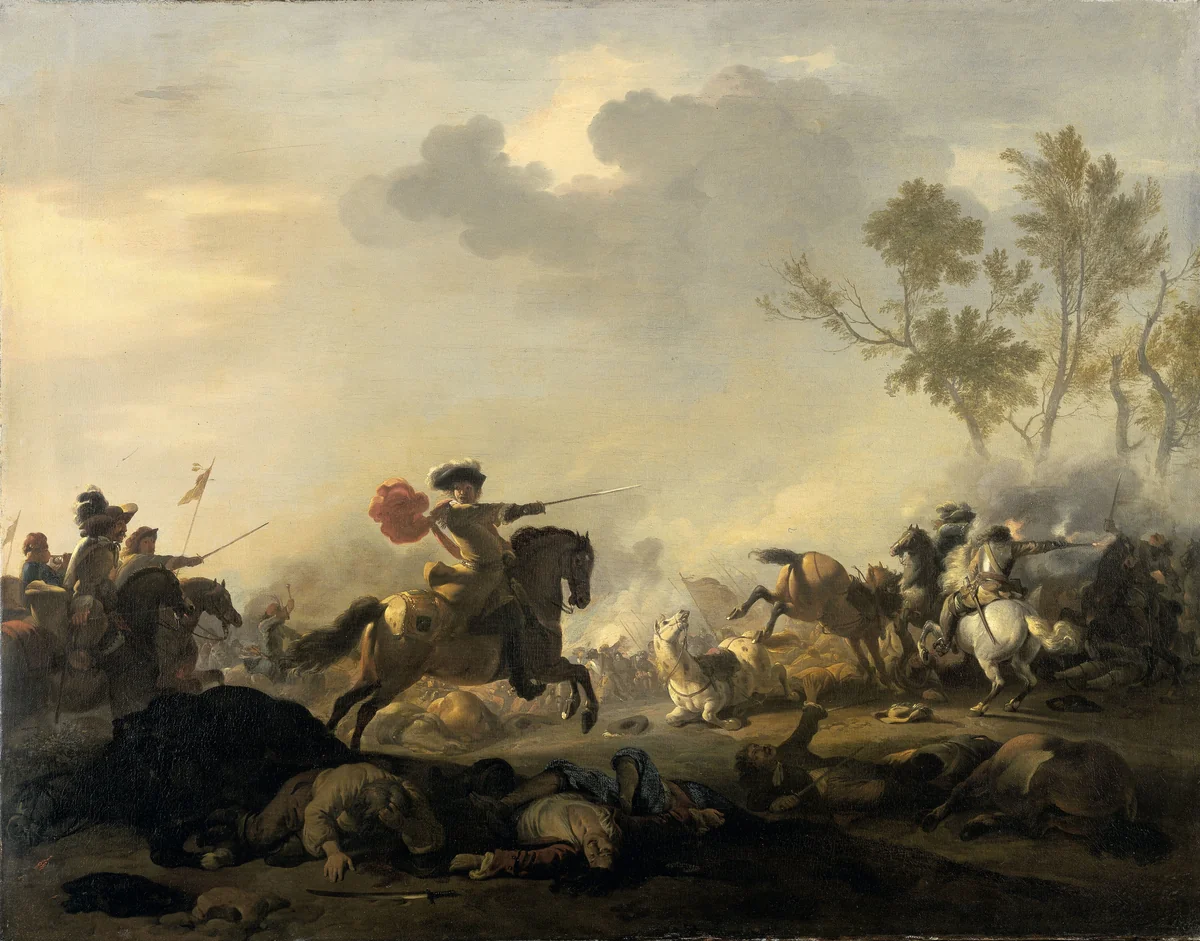 Cavalry Attack by Jan van Huchtenburg, painting, 1680-1700