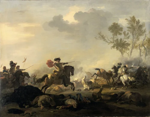 Cavalry Attack by Jan van Huchtenburg, painting, 1680-1700