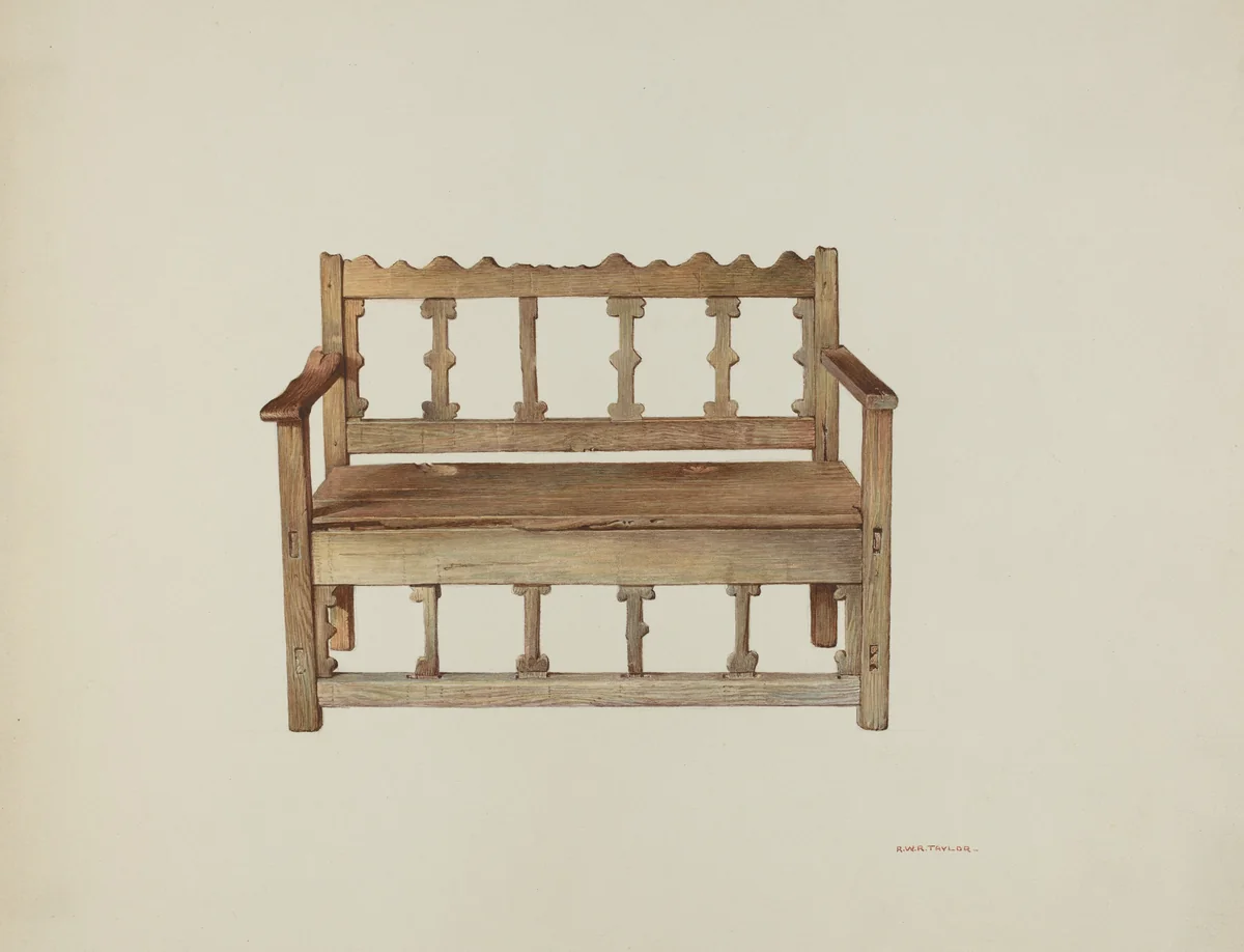Bench by Robert W.R. Taylor, index of american design, 1940