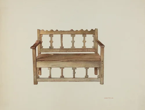 Bench by Robert W.R. Taylor, index of american design, 1940