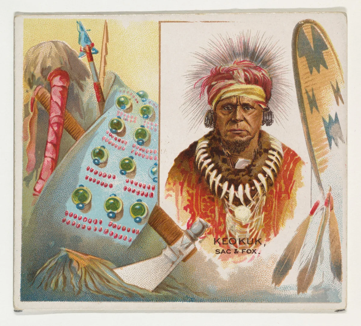 Keokuk, Sac & Fox, from the American Indian Chiefs series (N36) for Allen & Ginter Cigarettes by Allen & Ginter, print, 1888