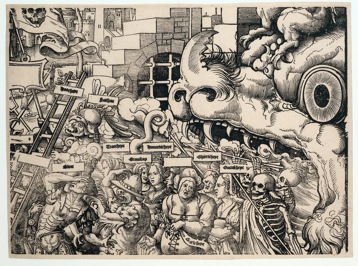 De strijd tussen goed en kwaad by Unknown, print, 1509-1553