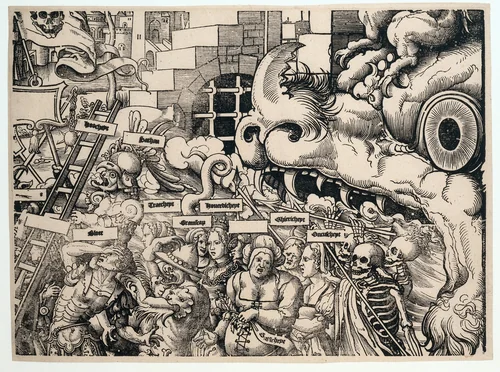 De strijd tussen goed en kwaad by Unknown, print, 1509-1553