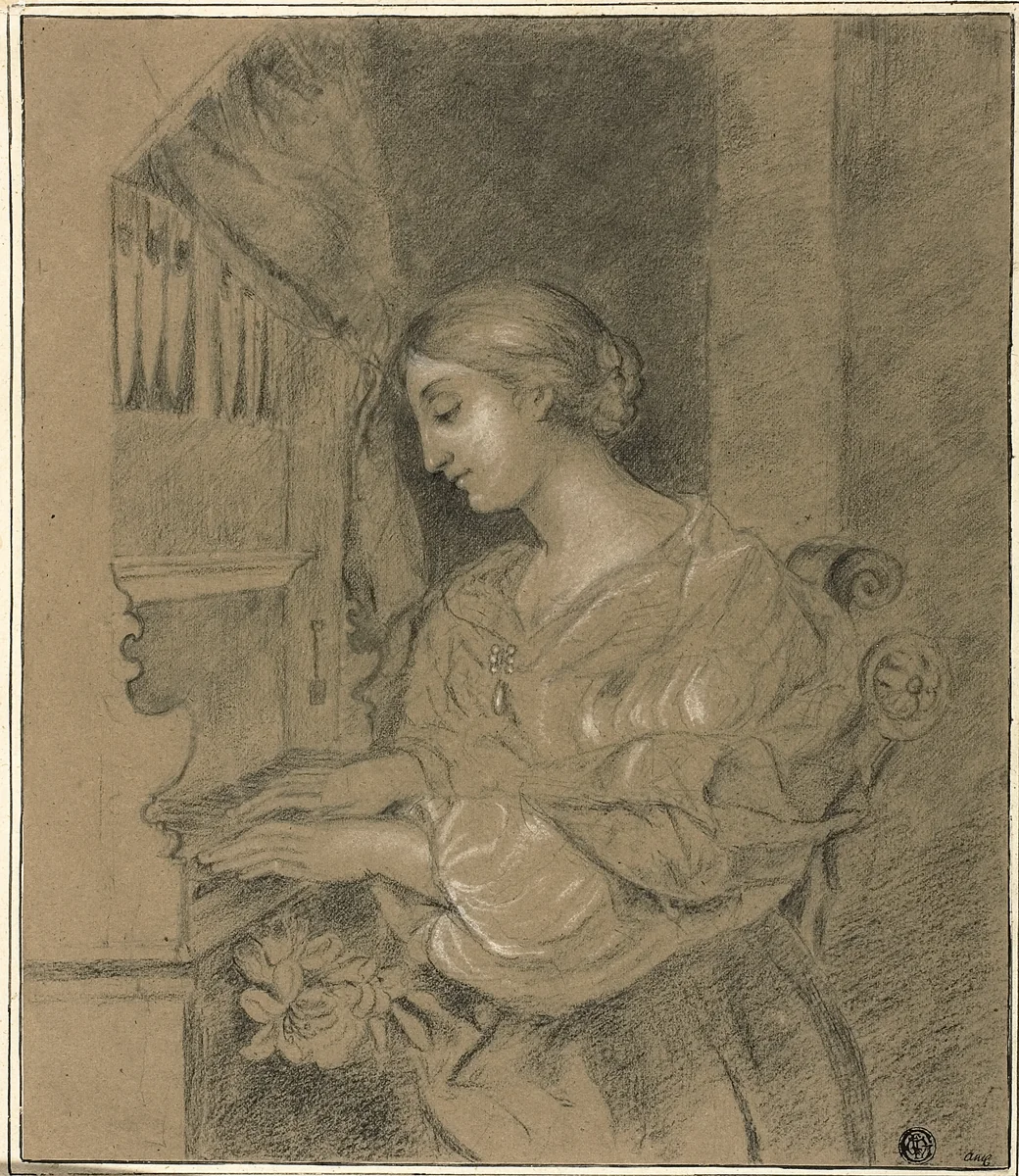 Saint Cecilia by Carlo Dolci, drawing, 1626-1800
