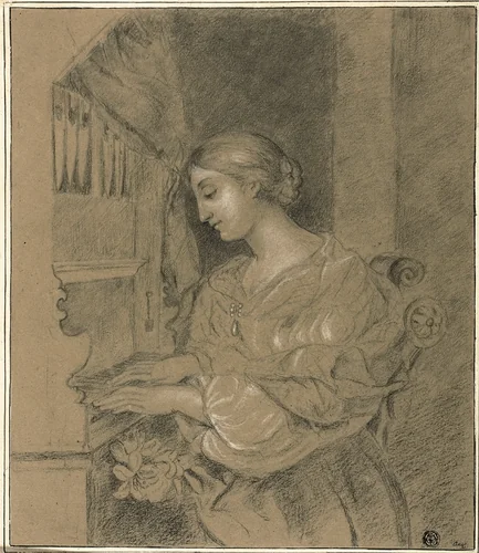Saint Cecilia by Carlo Dolci, drawing, 1626-1800