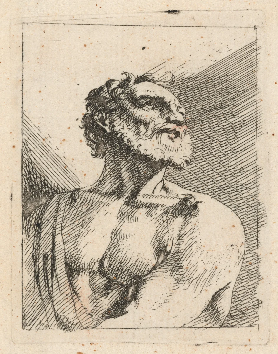 Bust of a Bearded Man by Johann Heinrich Schönfeld, print, 1626