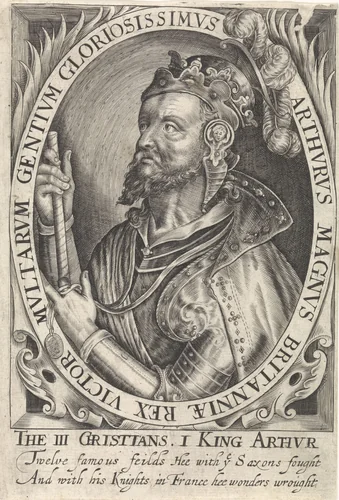 Koning Arthur als een van de negen helden by Willem van de Passe, print, 1621-1636