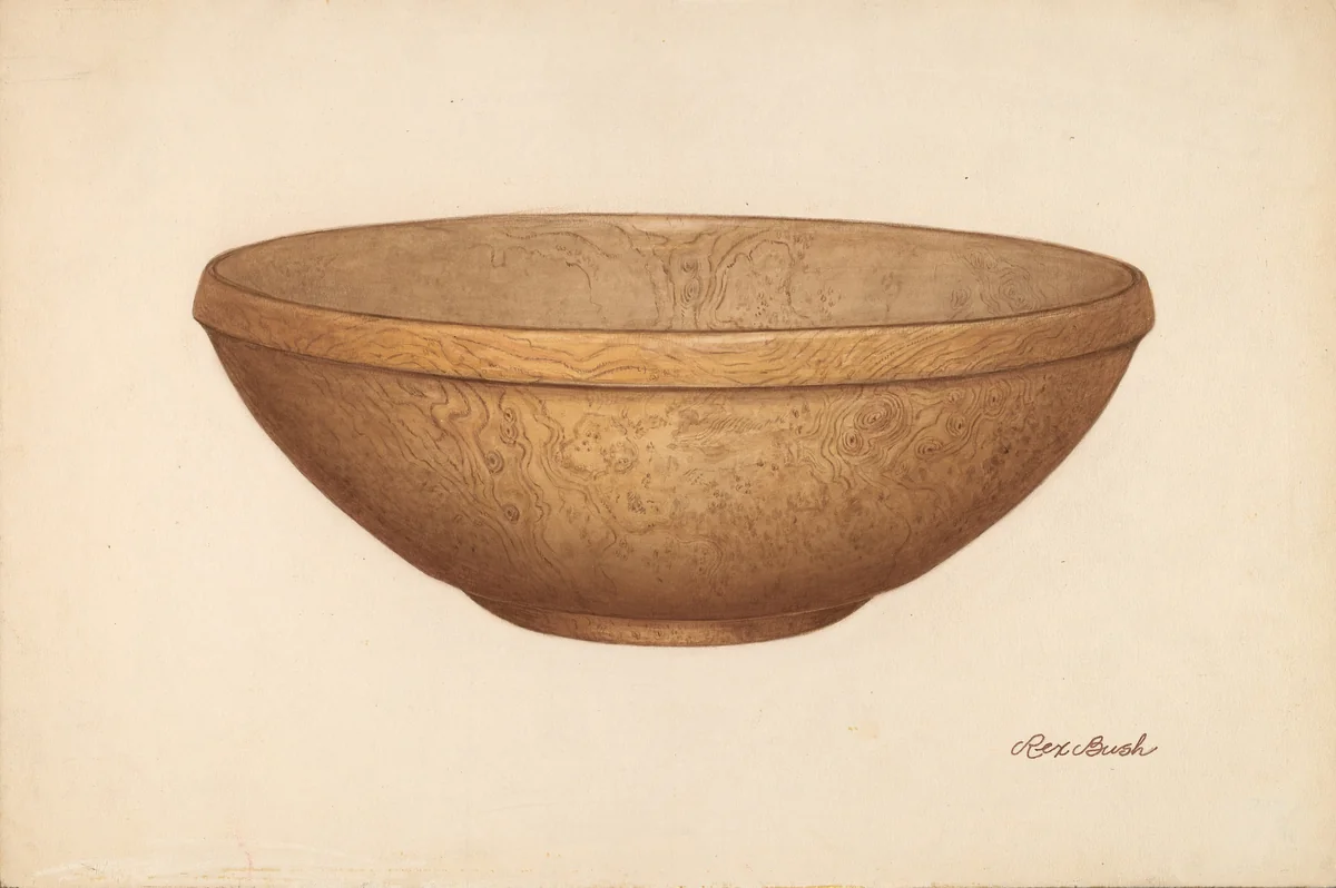 Wooden Salad or Chopping Bowl by Rex F. Bush, index of american design, 1938