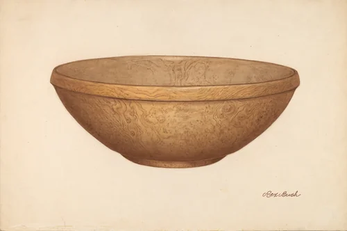 Wooden Salad or Chopping Bowl by Rex F. Bush, index of american design, 1938