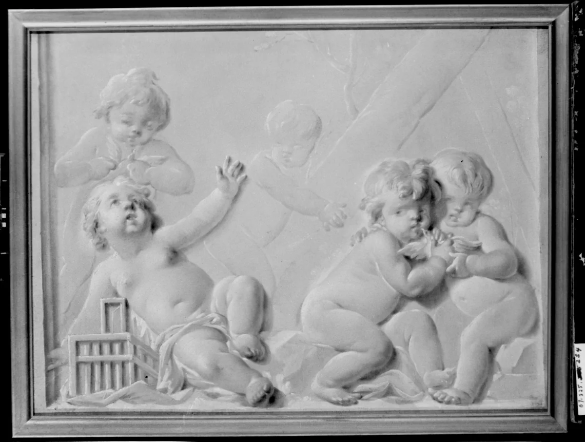 Putti with Birds by Piat Joseph Sauvage, painting, 1750-1799