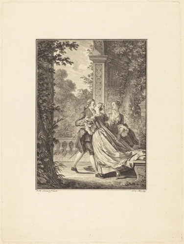 Sans rien comprendre à ce mystere by Noël Le Mire, Jean-Michel Moreau the Younger, print, 1773