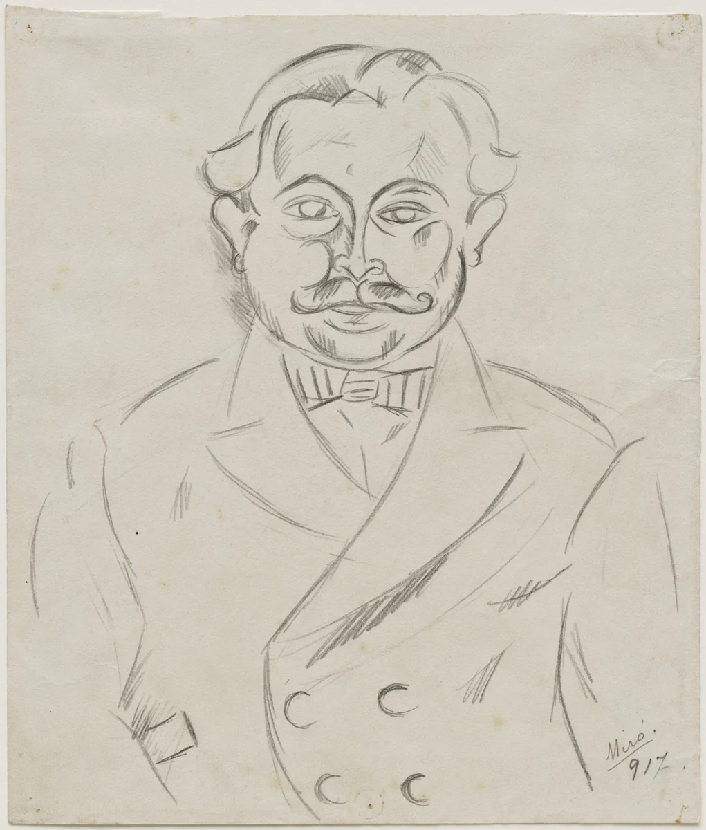 Man with a Moustache by Joan Miró, drawing, 1917