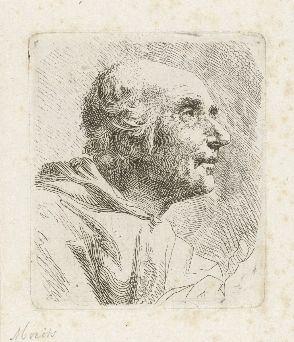 Buste van een onbekende man by Louis Moritz, print, 1783-1850
