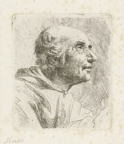 Buste van een onbekende man by Louis Moritz, print, 1783-1850