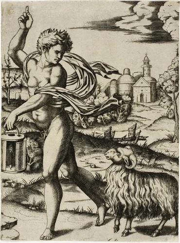 Sign of the Ram by Marcantonio Raimondi, print, 1504-1514