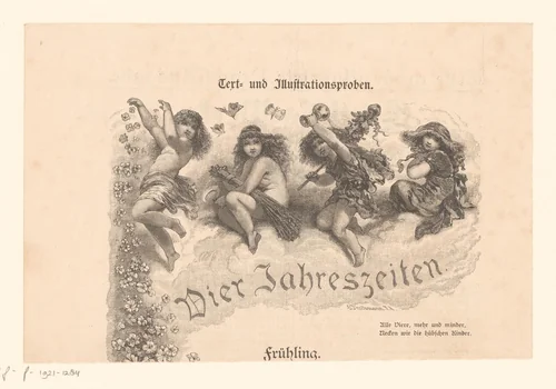 Vier jaargetijden by anonymous, print, 1840-1900